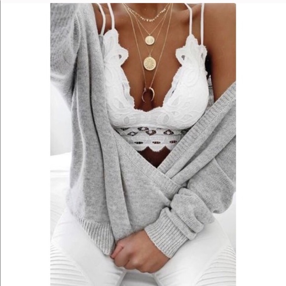 White Boho Crochet Lace Bralette Straps - Picture 2 of 4